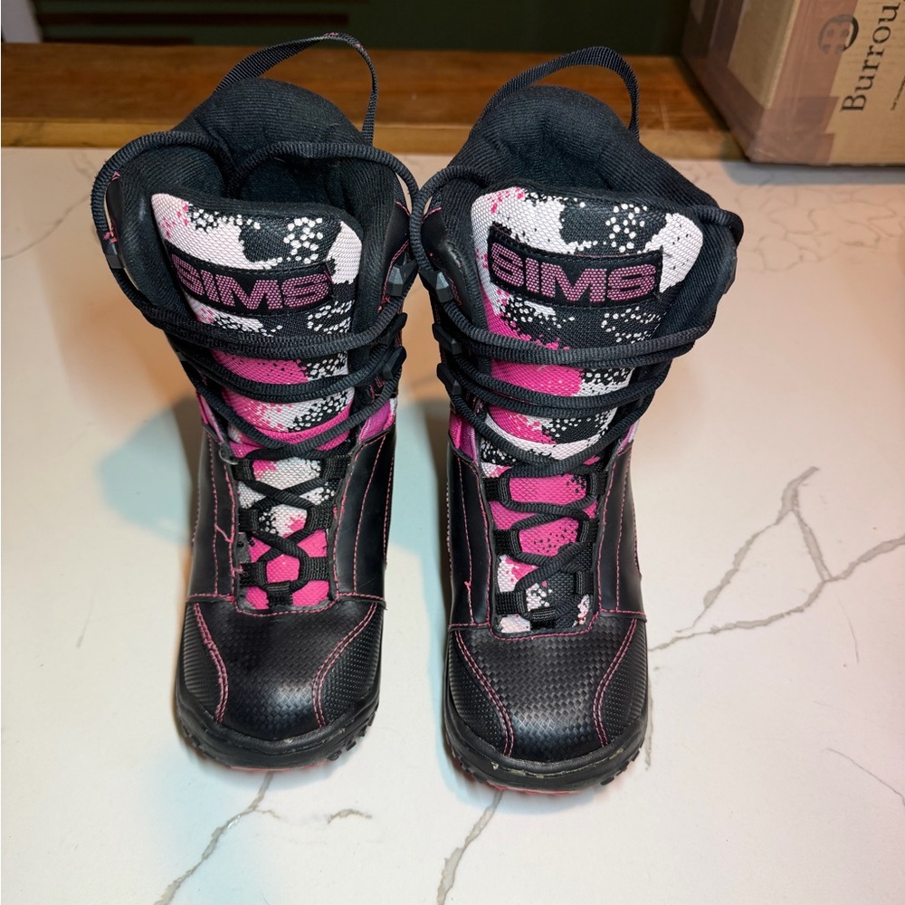 Kids Black and Pink Winter Boots